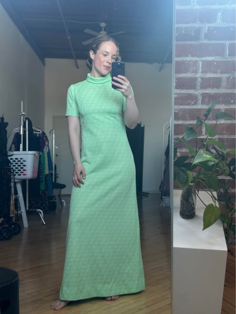 60s vintage mint green dress